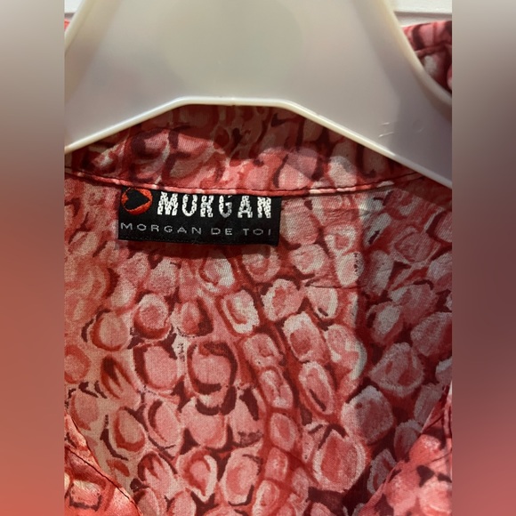 Morgan vintage ladies pink crocodile print shirt - Picture 2 of 6